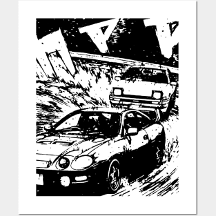 JDM Japanese Drift Racer Drifting Car Anime Manga Eurobeat Intensifies Aesthetic #5 Posters and Art